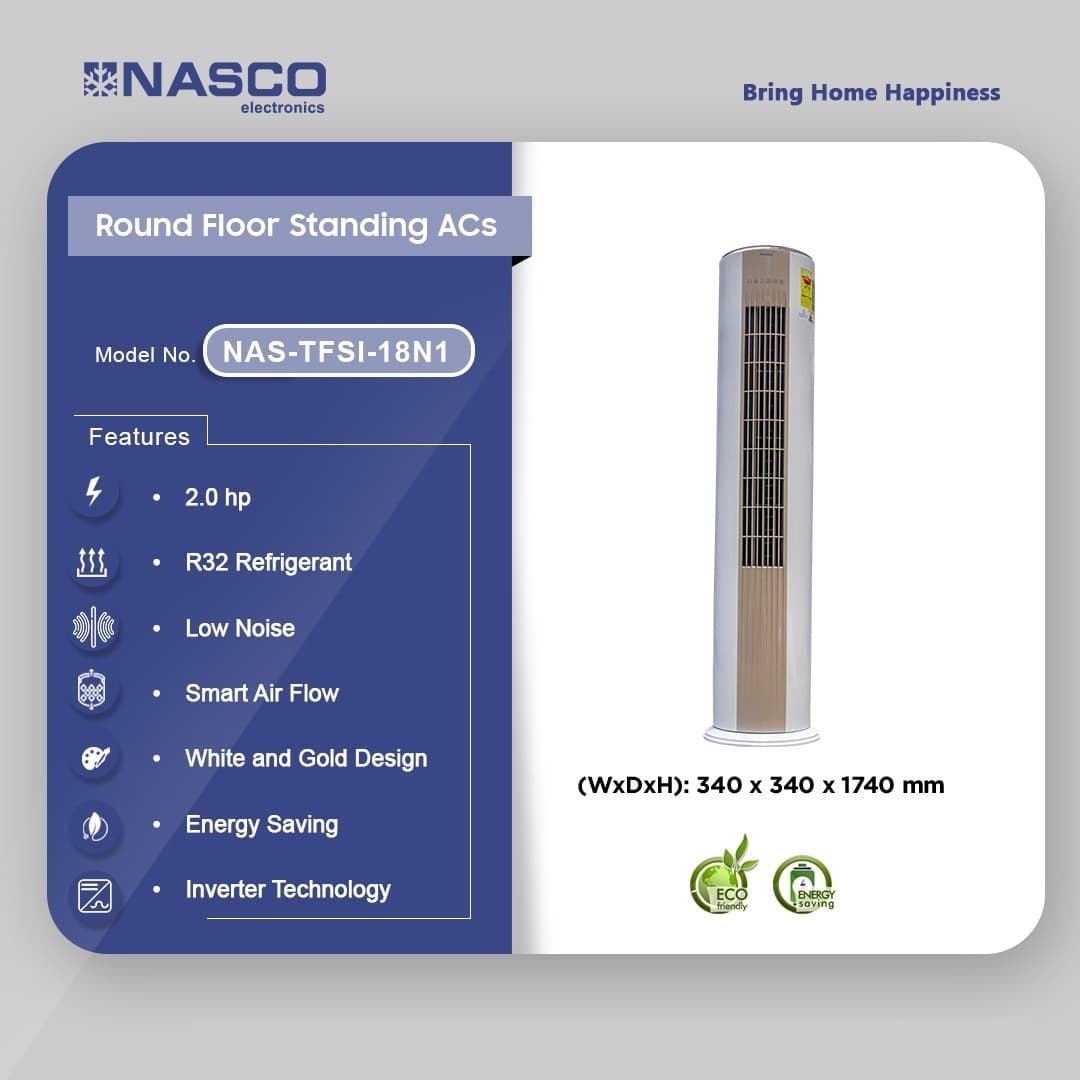 Nasco 2.0hp Round Floor Standing Air Conditioner Nas-Tfsi-18n1
