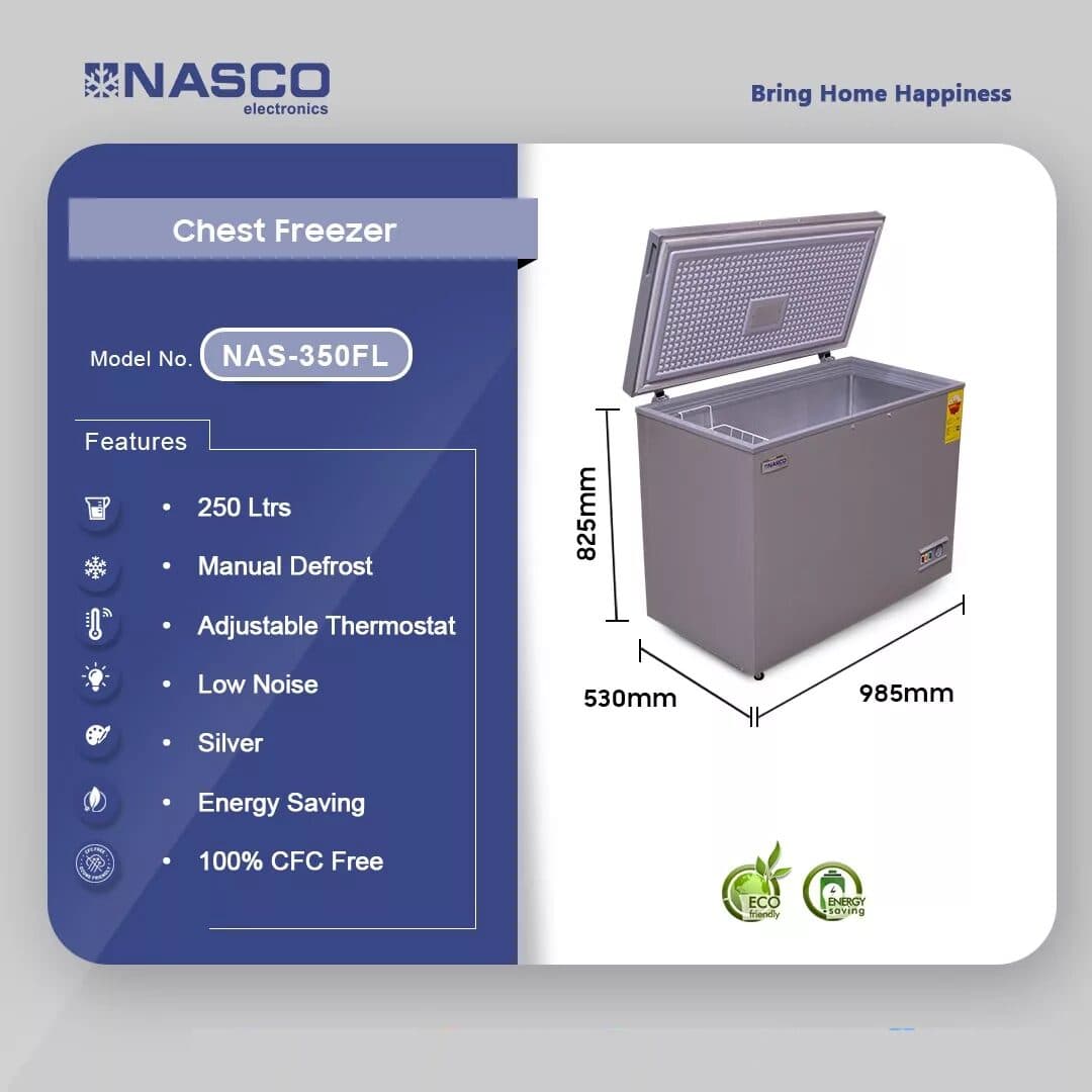 Nasco 250 Ltrs Chest Freezer Nas 350fl
