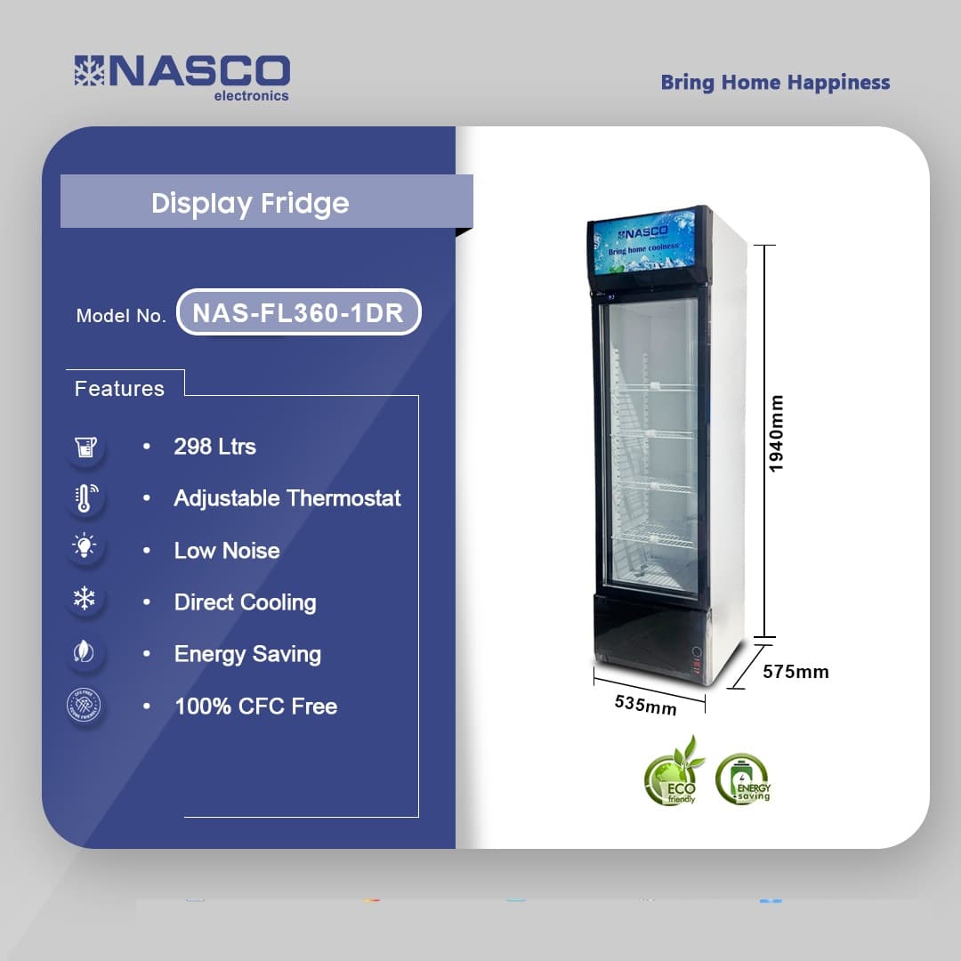 Nasco 298 Ltrs Display Fridge NAS-FL360-1DR in Ghana