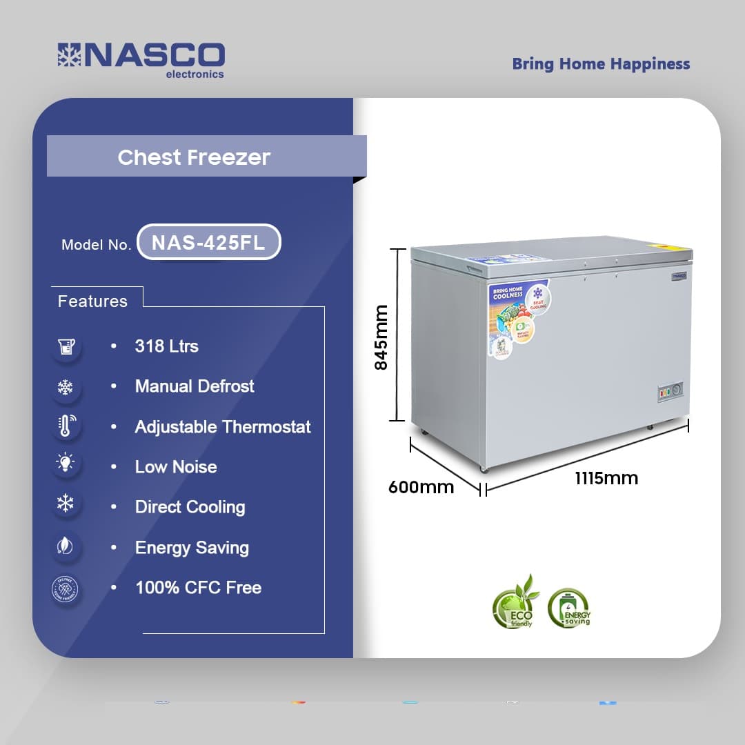 Nasco 318 Ltrs Chest Freezer Nas-425fl
