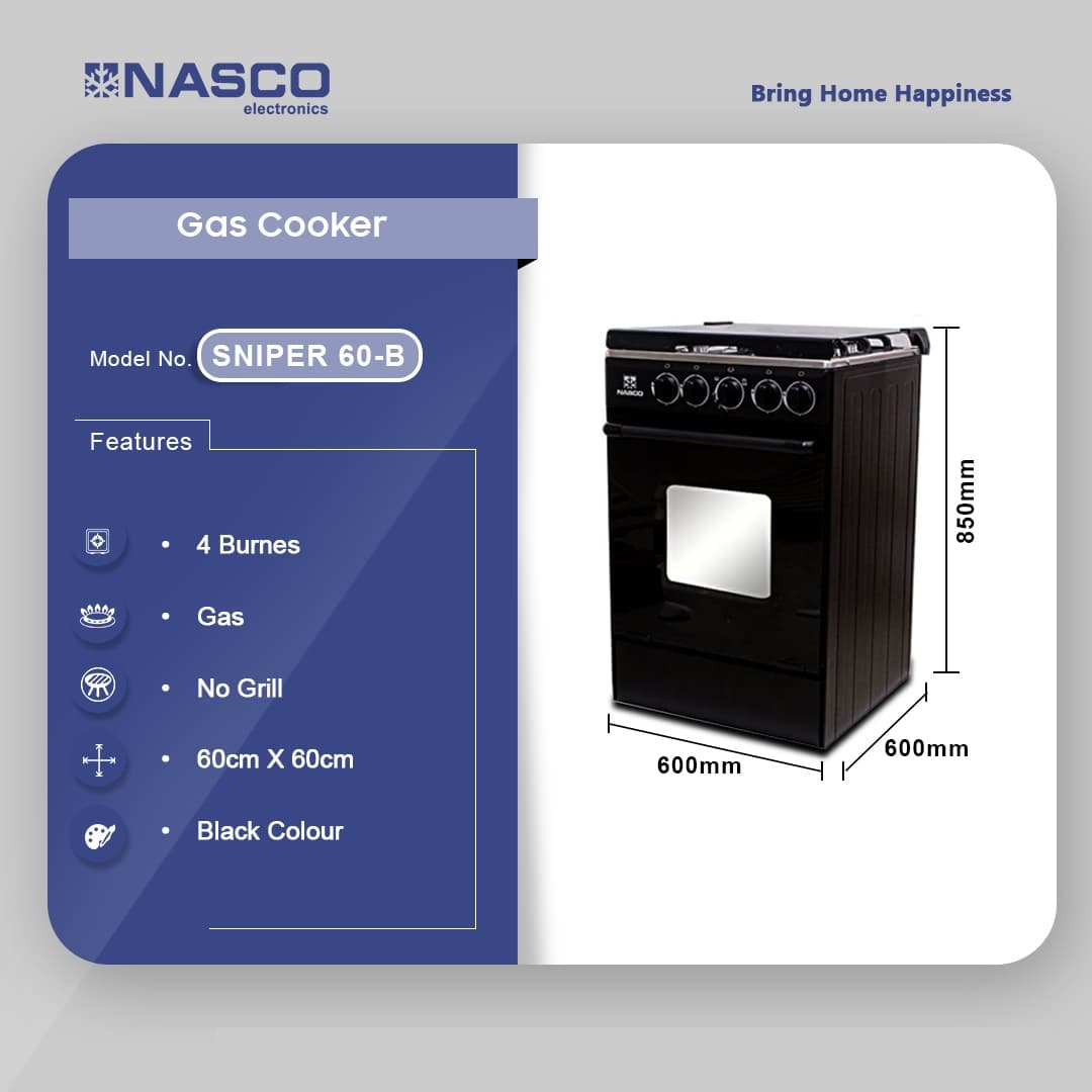 Nasco 4 Burner Gas Cooker Sniper B Black Nasgc Sniper60b