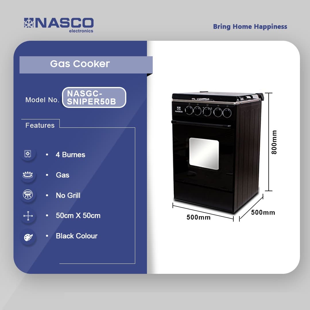 Nasco 4 Burner Gas Cooker Sniper Model Black Nasgc Sniper50b