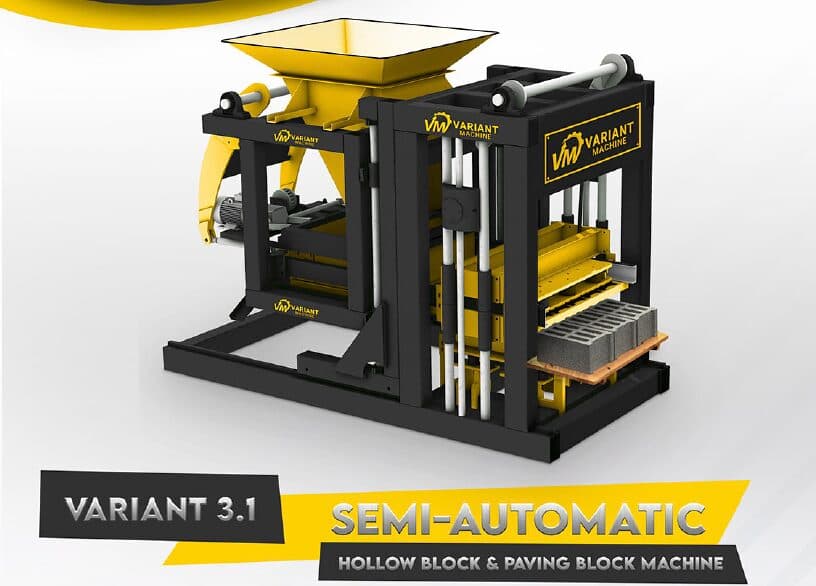 Semi Automatic Hollow Block &amp; Paving Block Machine Variant 3.1