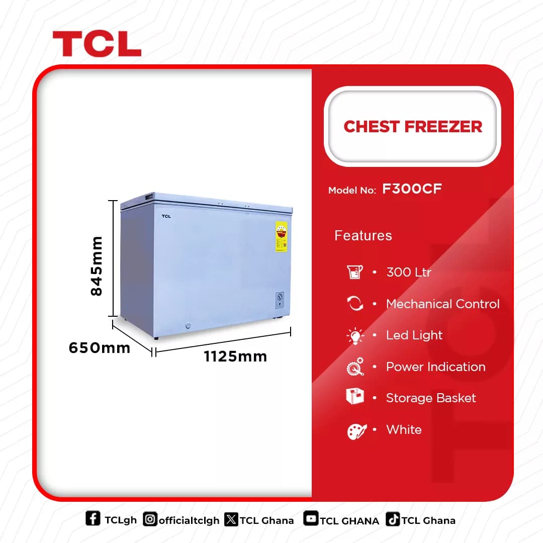 Tcl Chest Freezer 300ltrs F300cf
