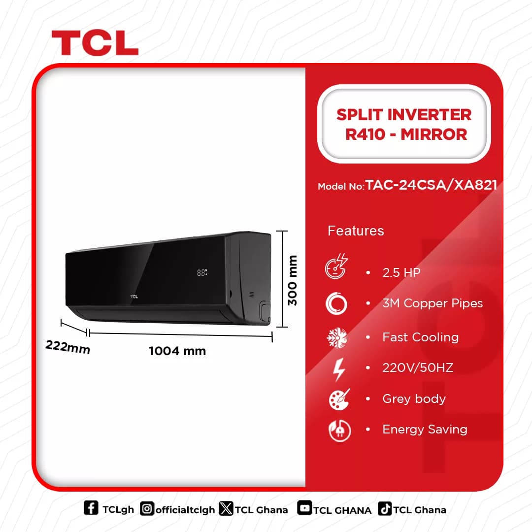 Tcl Split Inverter R410 2.5hp Tac 24csa/Xa82i