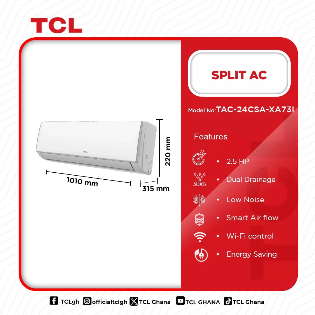 Tcl Split Inverter R410 Air Conditioner 2.5hp Tac24csa/Xa73i