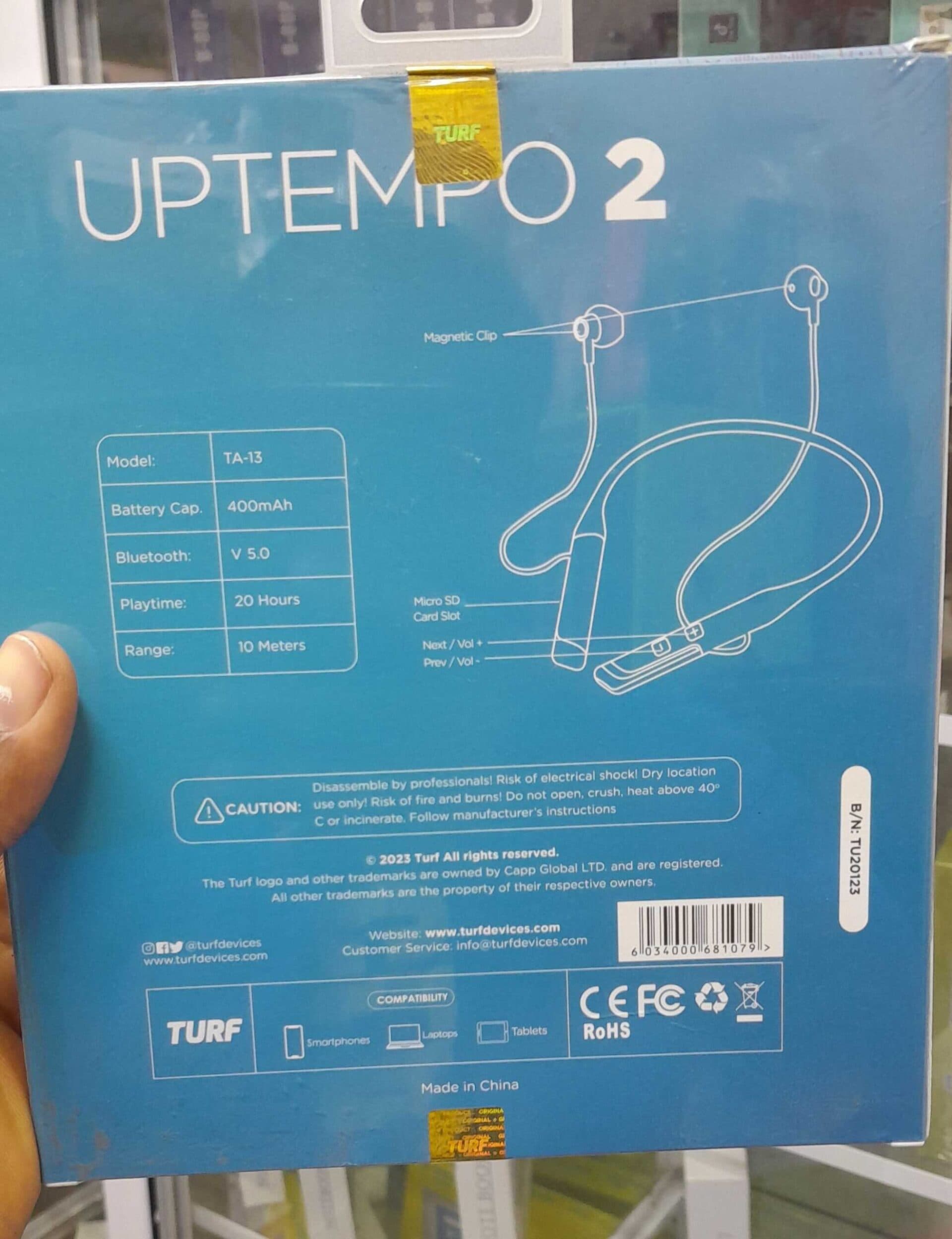 Turf Uptempo 2 Bluetooth Neck Band – Uninterrupted Sound, Extended Standby