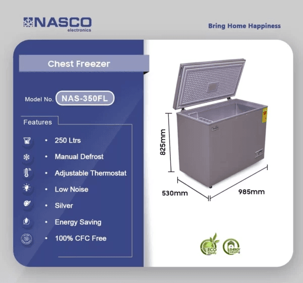 Nasco 250 Ltrs Chest Freezer NAS-350FL