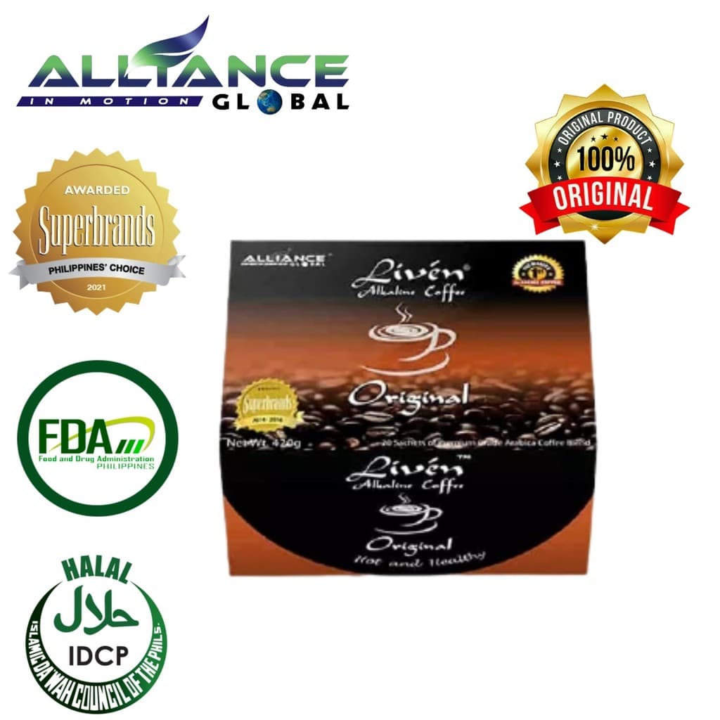 Aim Global Product LIVEN COFFEE Flavors Original, Latte, Cappuccino, Sugar Free