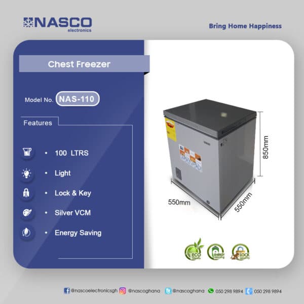 Nasco 100Ltrs Chest Freezer NAS-110S