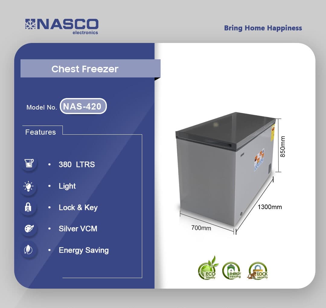 Nasco 380Ltrs Chest Freezer NAS-420