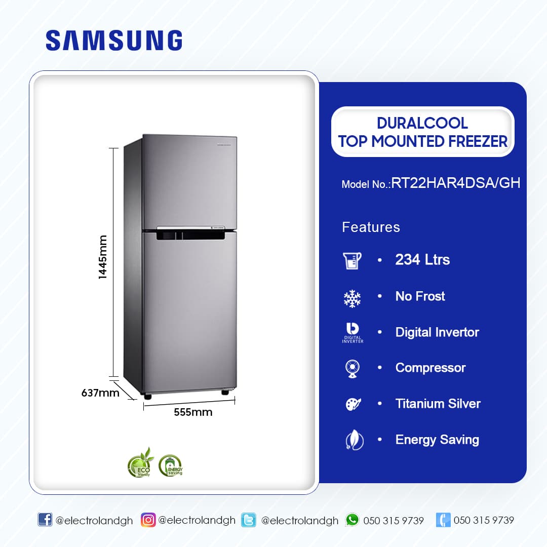 Samsung Duracool 234ltr Duracool Top Mounted Freezer  Rt22har4dsa/Gh