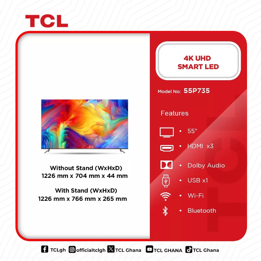 Tcl Uhd 4k Smart Android Tv 55 Inches 55p735