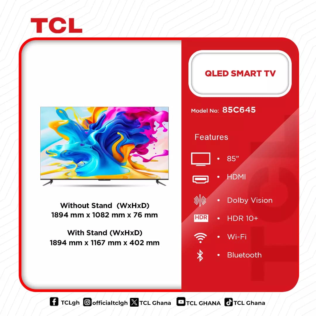 Tlc Qled 4k Smart Android Tv 85 Inches Tv 85c645