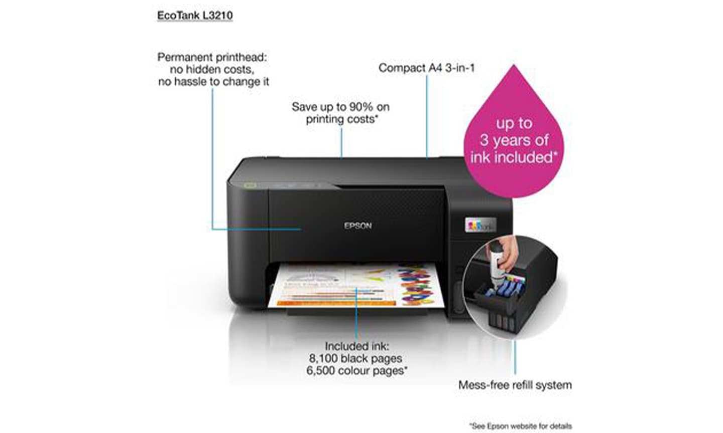 Epson Ecotank L3251 Printer 3 in 1  Wireless  Colored printing
