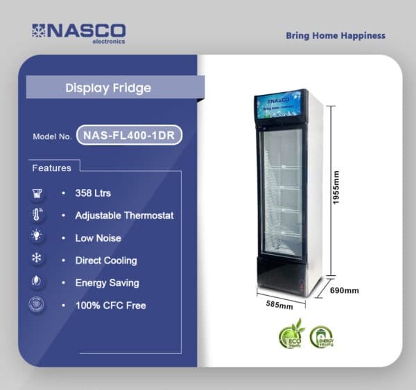 Nasco 358 Ltrs Display Fridge NAS-FL400-1DR