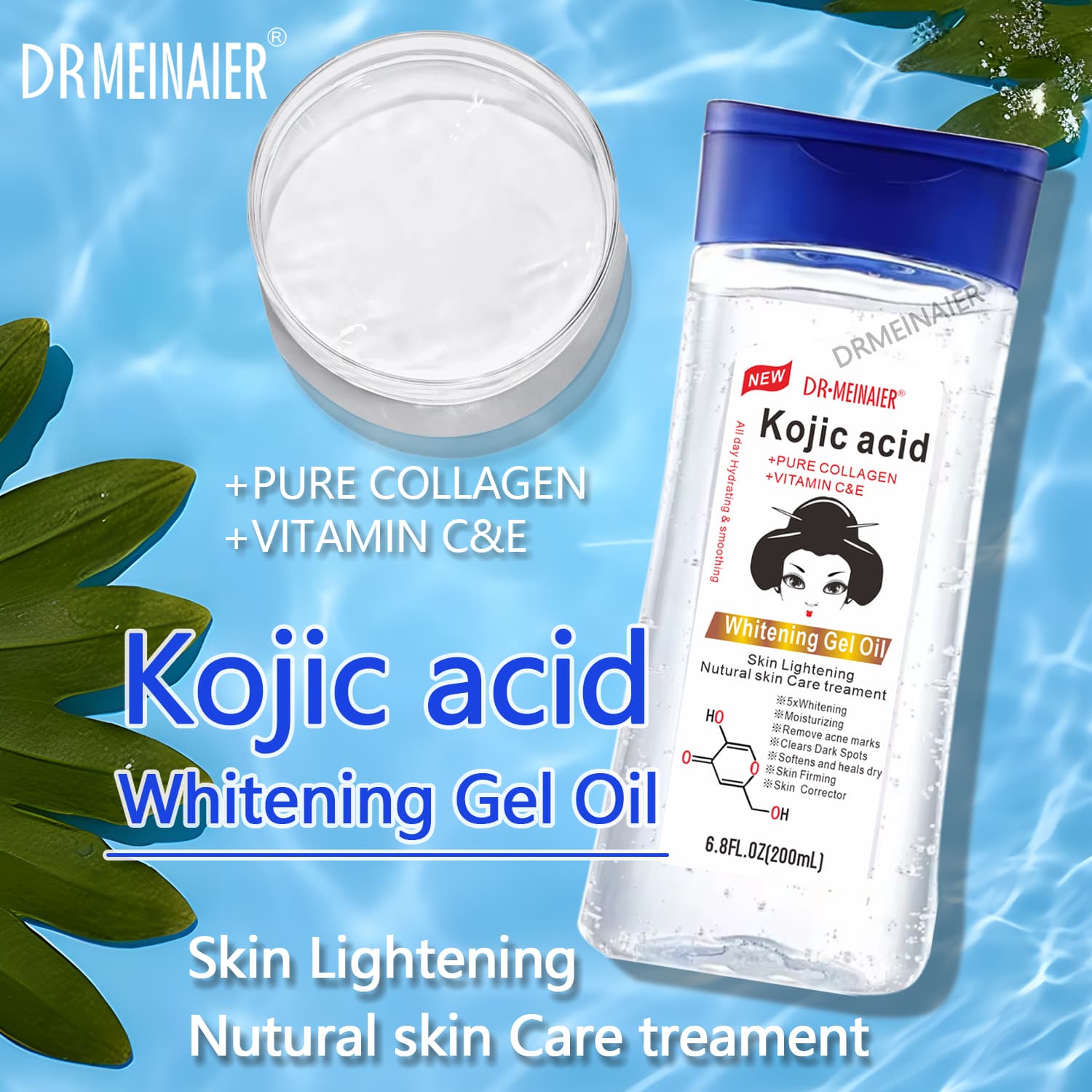 Dr Meinaier Kojic Acid Pure Collagen Vitamic C & E Whitening Gel Oil 200 ml
