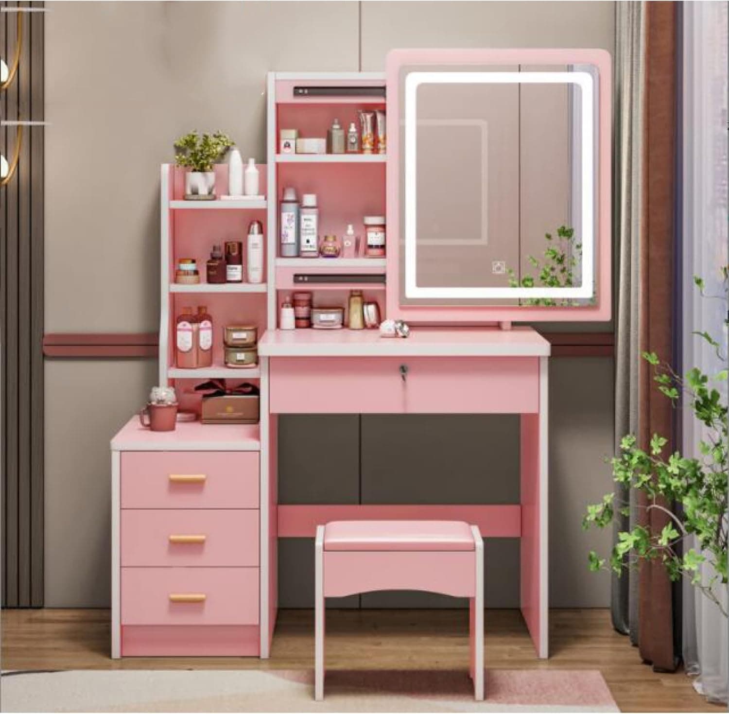 Modern Makeup Vanity Dresssing Mirror Set for Women