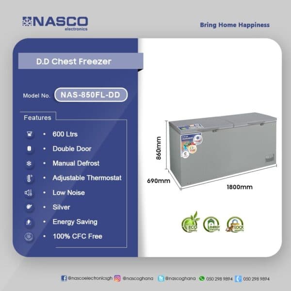 Nasco 800Ltrs Chest Freezer NAS-1200FL-DD