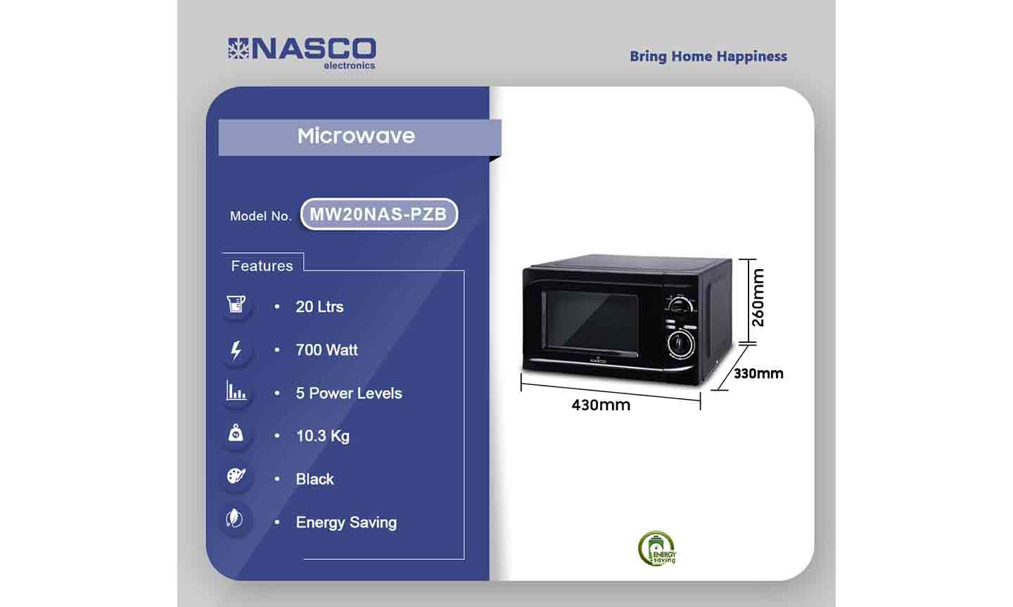 Nasco 20L Microwave NasPZB