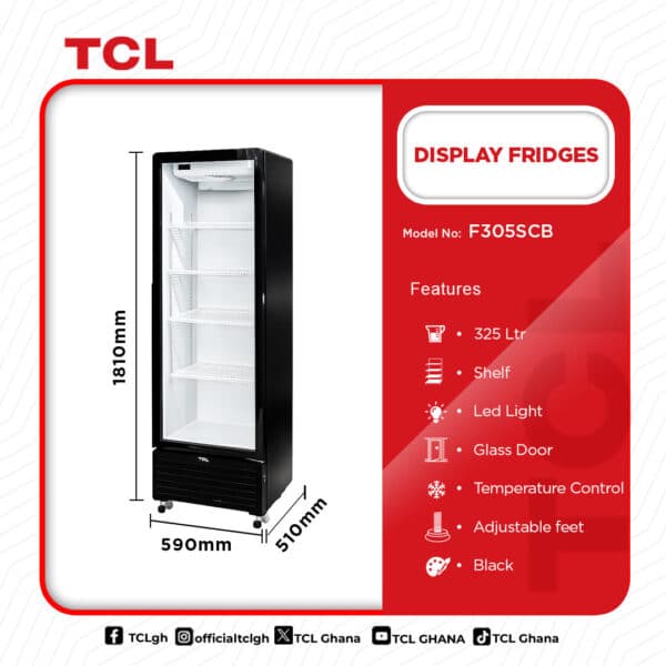 Tcl 325Ltrs Display Fridge F305SCB