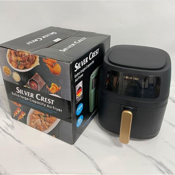 Black Silver Crest 8L Oil-Free Large Capacity Multifunction Air Fryer