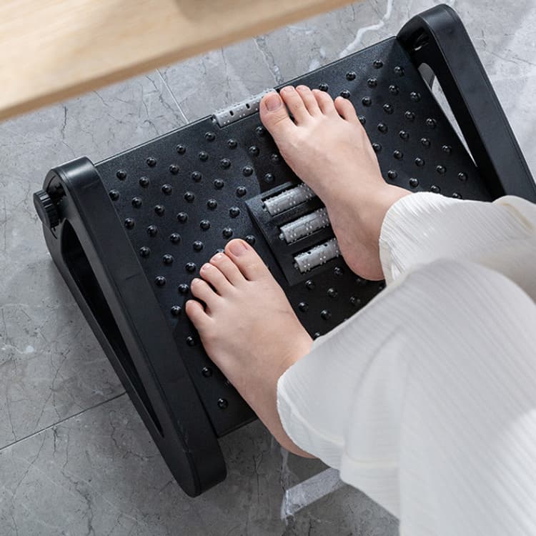 Adjustable Triangle Foot Rest Stool with Massage Roller