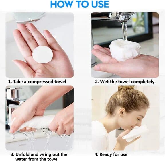 Compressed Towel - Portable Disposable &amp; Reusable Travel Towel for Face, Baby, Camping &amp; Hygiene