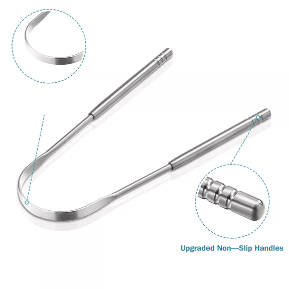 Tongue Scraper Set (3pcs) - Stainless Steel Tongue Cleaner for Fresh Breath &amp; Oral Hygiene