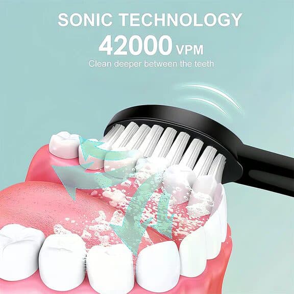 Electric Toothbrush - 6 Modes, 4 Brush Heads, USB Rechargeable, For Adults &amp; Kids