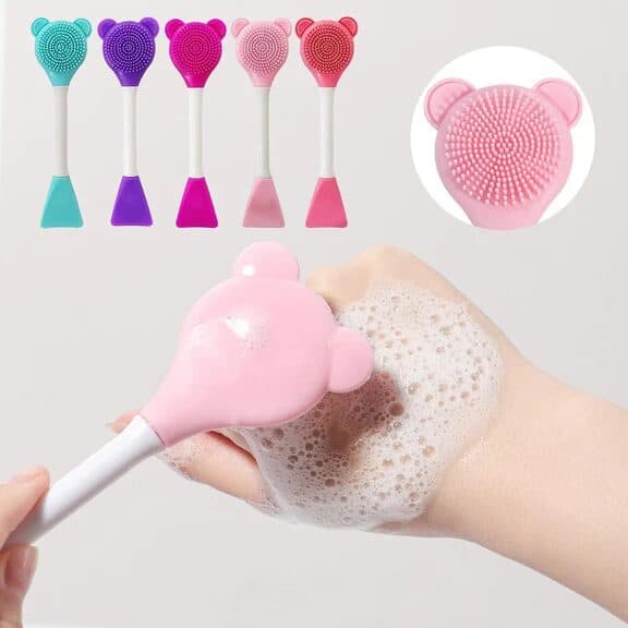 2-in-1 Face Mask Applicator - Silicone Mask Brush &amp; Spatula for Easy Facial Mask Application