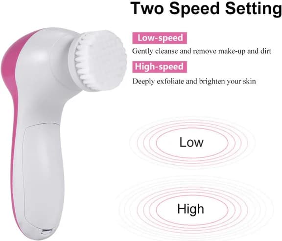 5-in-1 Electric Facial Cleansing Brush - Deep Cleansing, Exfoliation &amp; Massage Tool