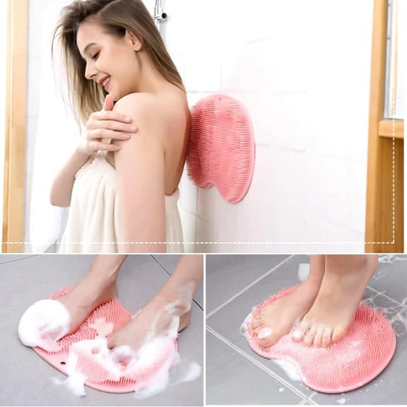 Silicone Foot &amp; Back Scrubber - Deep Cleansing, Exfoliating &amp; Massage Brush