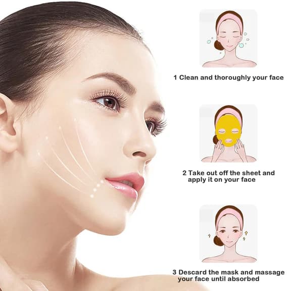 24K Gold Collagen Face Mask - Anti-Aging, Deep Hydration &amp; Skin Firming Treatment