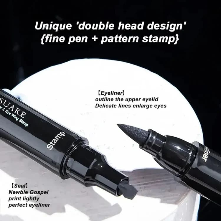 2-in-1 Eyeliner Stamp &amp; Pen - Waterproof, Smudge-Proof Winged Eyeliner