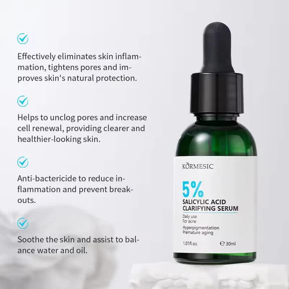 Kormesic Salicylic Acid Serum - Acne Treatment for Pimples, Blackheads &amp; Oil Control