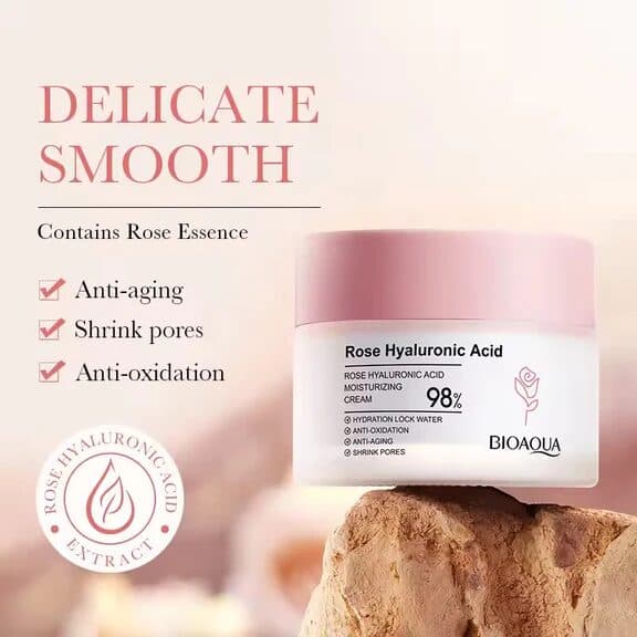 Rose Hyaluronic Acid Skincare Set - 6pcs Hydrating &amp; Nourishing Beauty Set