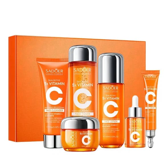 Vitamin C Skincare Set (6-Piece) - Brightening, Dark Spot Correction &amp; Anti-Aging Kit