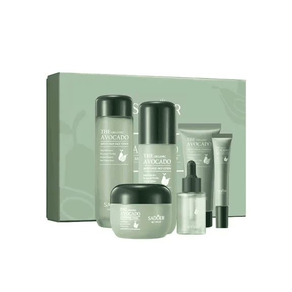 Avocado Skincare Set (6-Piece) - Cleanser, Toner, Serum, Eye Cream, Face &amp; Body Moisturize