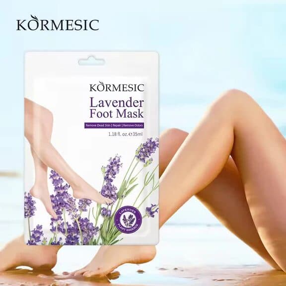 Lavender Foot Mask - Exfoliating &amp; Moisturizing Foot Care Mask for Soft, Smooth Heels