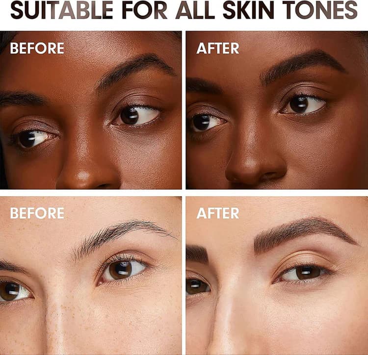 Eyebrow Stamp Kit - Waterproof Brow Shaping Powder with 10 Stencils &amp; Brushes