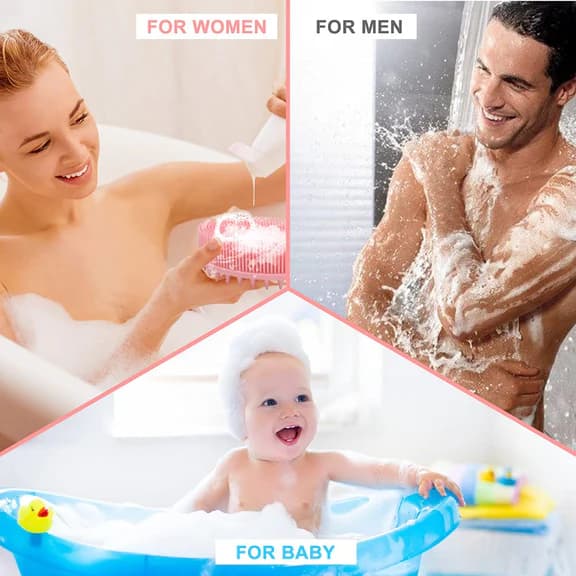 Silicone Body Scrubber - Hygienic Exfoliating Bath Brush for Deep Cleansing