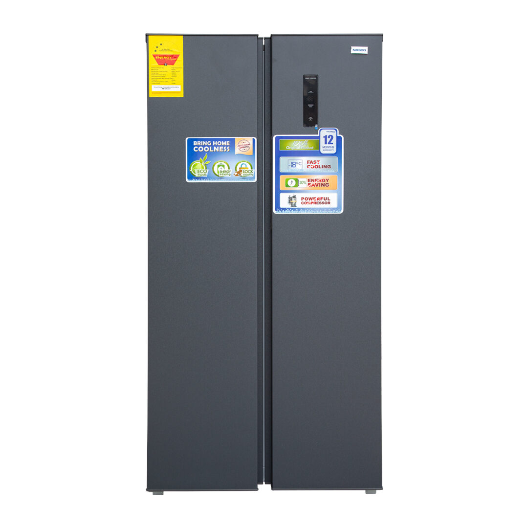 Nasco 400ltr Side By Side Refrigerator Metalic Silver Nasf2 66.1ff