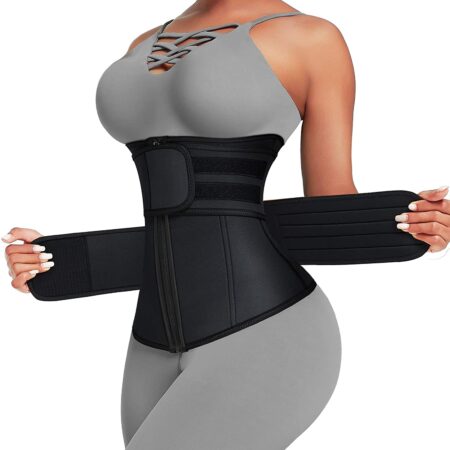 Zipper Double Belt Neoprene Waist trainer corset