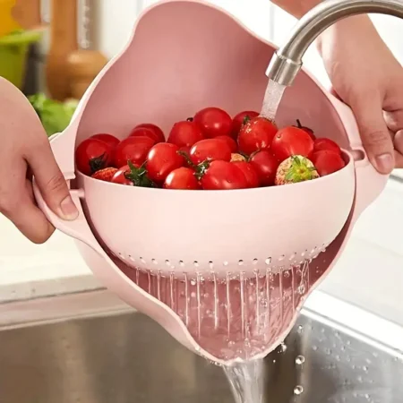 Multi Purpose Double Layer Plastic Drain Basket kitchen Strainer