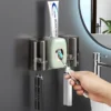 Multi-functional Toothbrush Holder Wall Mounted Toothpaste Dispenser
