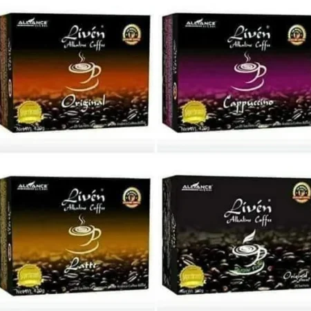 Aim Global Product LIVEN COFFEE Flavors Original, Latte, Cappuccino, Sugar Free