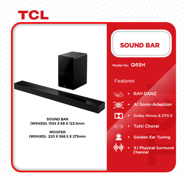 TCL Audio Sound Bar 580W Q65H 1