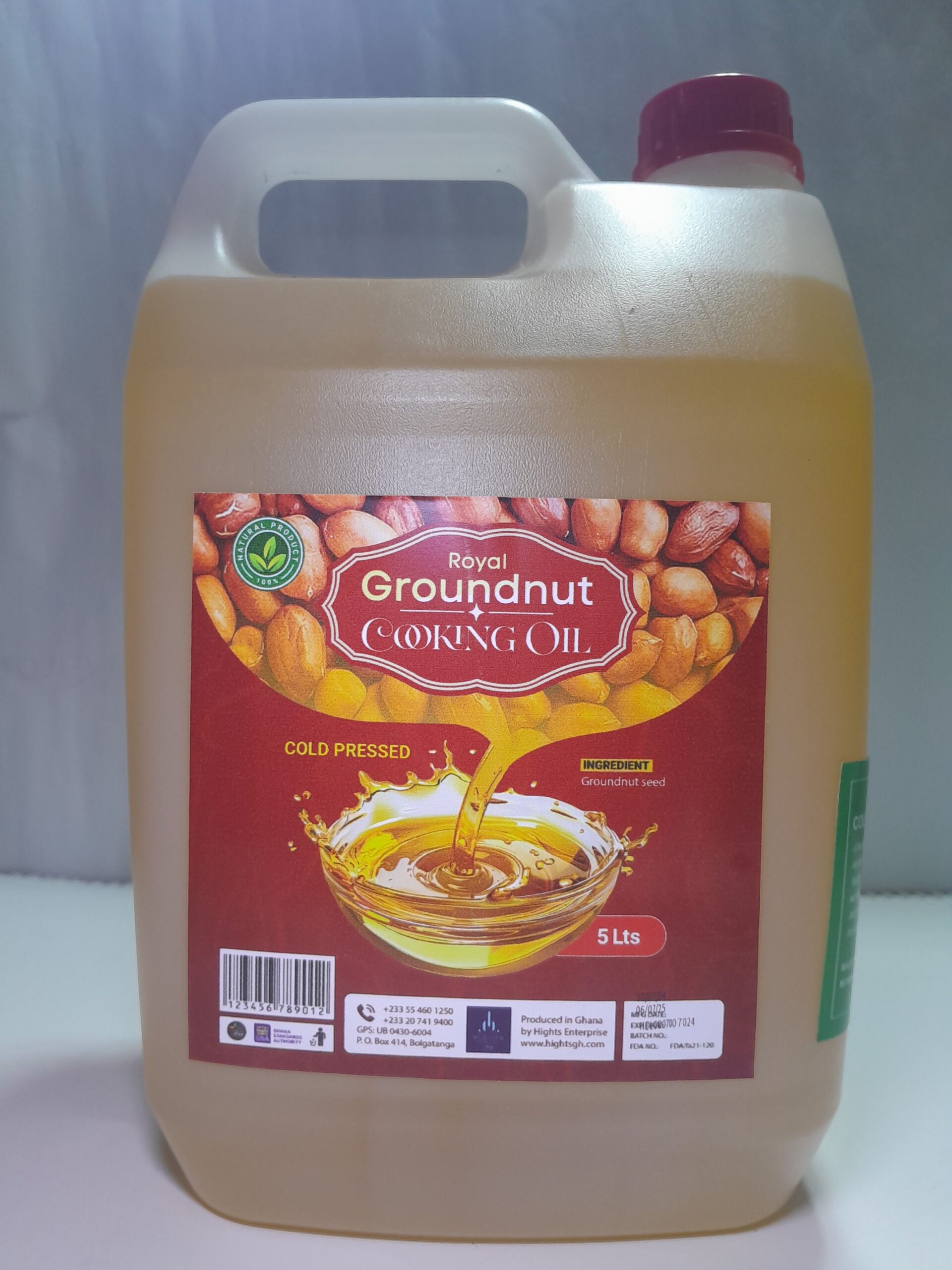 Royal Cold-Pressed Groundnut Cooking Oil 5L