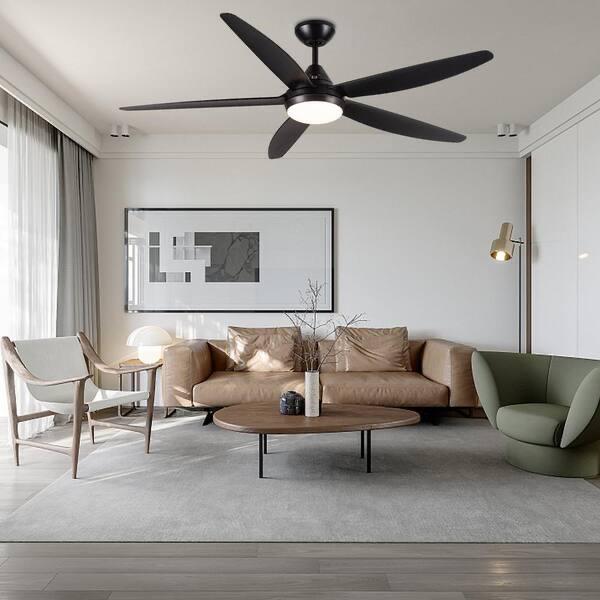 Executive Modern 5 Blade Ceiling Fanlight (Black)